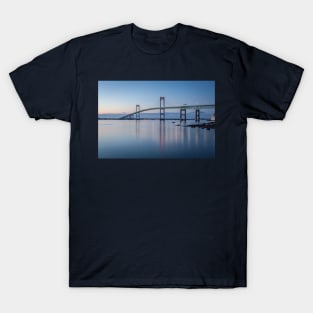 Newport Bridge at Morning Blue Twilight T-Shirt